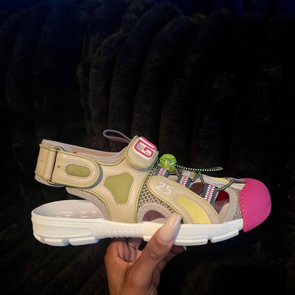 Gucci Rubber And Leather Sandals